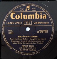 Franz Thon / Erwin Lehn - Mal Richtig Tanzen [10 EP] | Columbia - 33 WS 1503  | Germany | EX/VG+