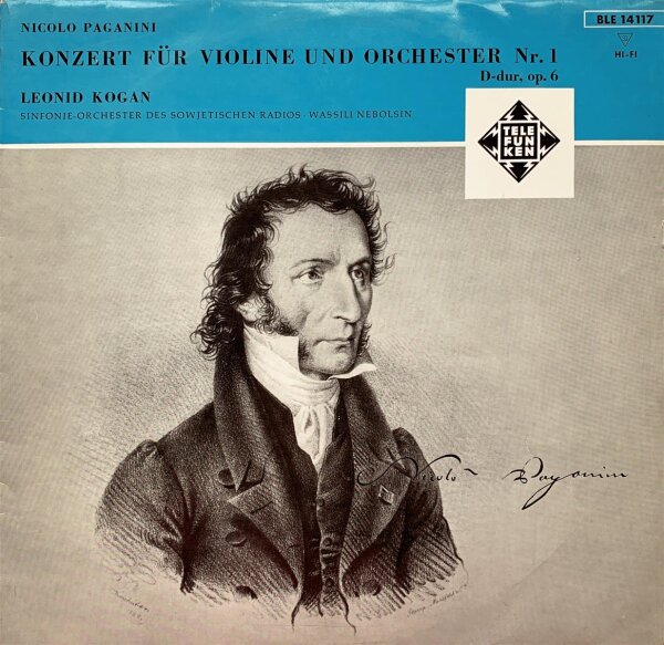 Leonid Kogan - Nicolo Paganini: Konzert für Violine und Orchester [LP] | Telefunken - BLE 14117 | Germany | EX/