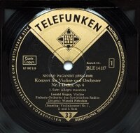Leonid Kogan - Nicolo Paganini: Konzert für Violine und Orchester [LP] | Telefunken - BLE 14117 | Germany | EX/