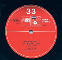 Wolfgang Dauners Et Cetera - Live [LP] | MPS Records - 29 21754-2 | Germany, 1973 | /EX
