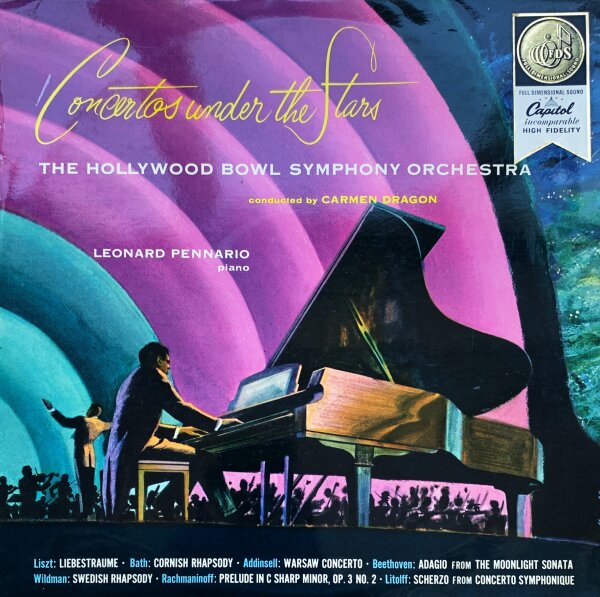 The Hollywood Bowl Symphony Orchestra - Concertos Under The Stars [LP] | Capitol Records - P 8326 | UK, 1957 | /EX