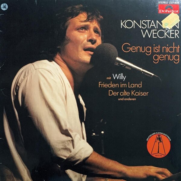 Konstantin Wecker - Genug Ist Nicht Genug [LP] | Polydor - 2371 808  | Germany, 1978 | NM/VG