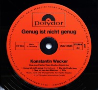 Konstantin Wecker - Genug Ist Nicht Genug [LP] | Polydor...