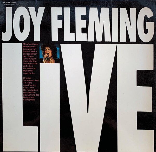 Joy Fleming  - Live [LP] | Intercord - 26 020-8 U | EX/NM