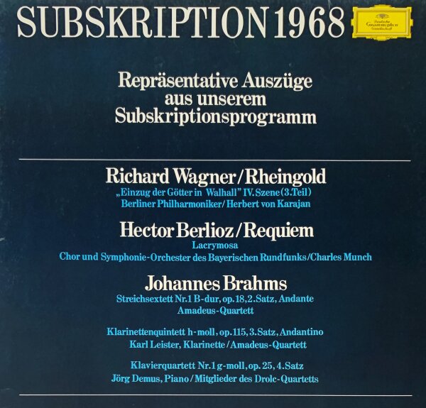 Various - Subskription [LP] | Deutsche Grammophon - 643 204 | Germany, 1968 | VG/VG+