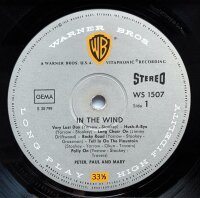 Peter, Paul & Mary - In The Wind  [LP] | Warner Bros. Records - WS 1507 | VG+/VG