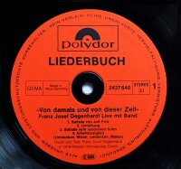 Franz Josef Degenhardt - Liederbuch Franz Josef Degenhardt - Von Damals Und Von Dieser Zeit [Vinyl LP]