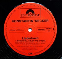Konstantin Wecker - Liederbuch [LP] | Polydor - 2630 103...