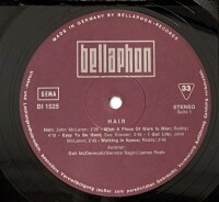 Various - Hair [LP] | Bellaphon - BI 1525 | Germany | EX/EX