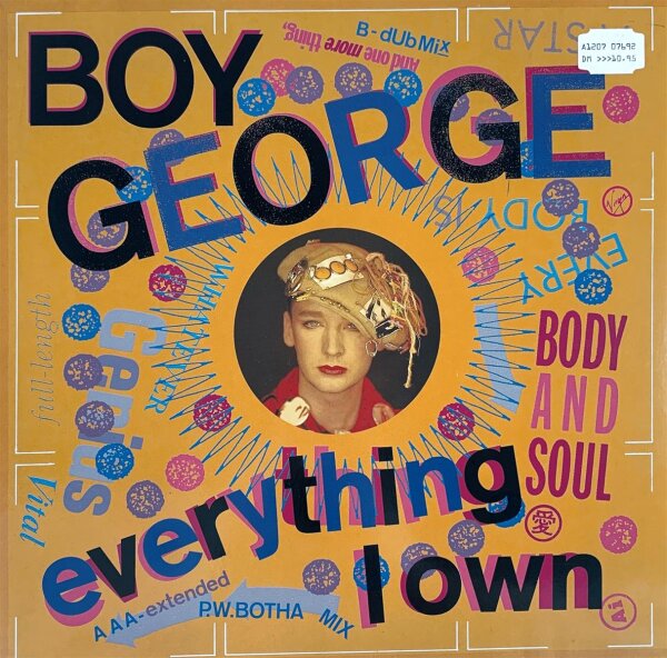 Boy George - Everything I Own [LP] | Virgin - 608 891-213 | Europe, 1987 | NM/EX
