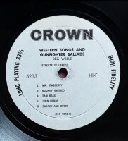 Rex Wells - Western Songs And Gunfighter Ballads [Vinyl LP]