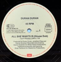 Duranduran - All She Wants Is (House Dub) [Vinyl LP]