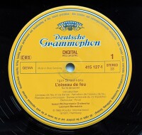 Igor Stravinsky, Israel Philharmonic Orchestra, Leonard Bernstein - The Firebird • Der Feuervogel - Suite Pulcinella-suite [LP] | Deutsche Grammophon - 415 127-1 | Europe, 1986 | VG+/EX