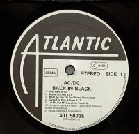 AC/DC - Back In Black [LP] | Atlantic - ATL 50 735 | Germany, 1981 | EX/VG