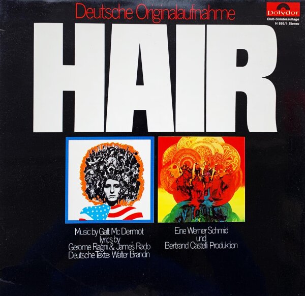 "Haare" Ensemble - Hair (Haare) [LP] | Polydor - H 886/4 | Germany, 1968 | NM/VG+
