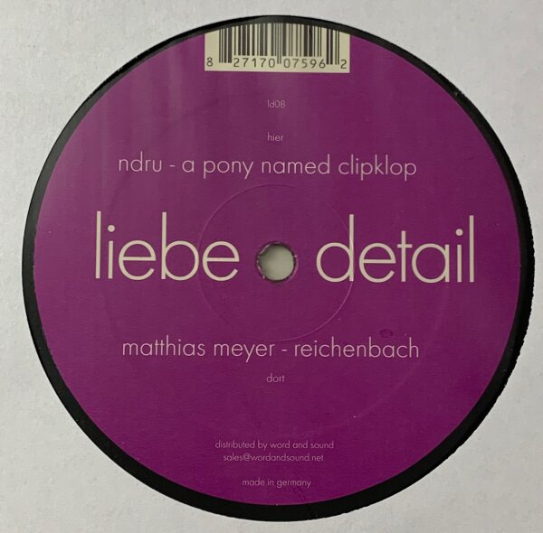 Matthias Meyer / Ndru - Reichenbach / A Pony Named Clipklop [Vinyl 12 Maxi]