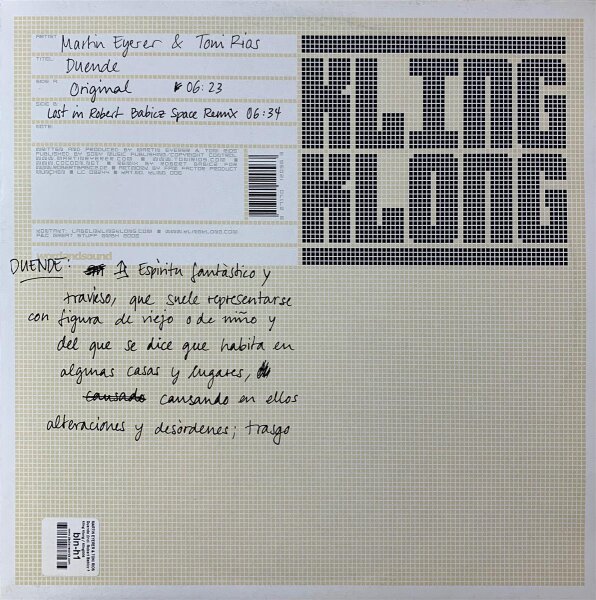 Martin Eyerer & Toni Rios - Duende [LP] | Kling Klang - KLING 006 | Germany, 2006 | EX/EX