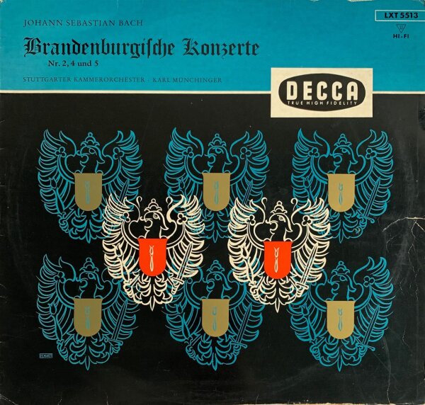 Johann Sebastian Bach - Stuttgarter Kammerorchester - Karl Münchinger - Brandenburgische Konzerte Nr. 2, 4 und 5 [LP] | Decca - LXT 5513 | Germany | NM/G