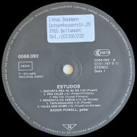 Baden Powell - Estudos [LP] | MPS Records - 68.092 | Germany | NM/VG+