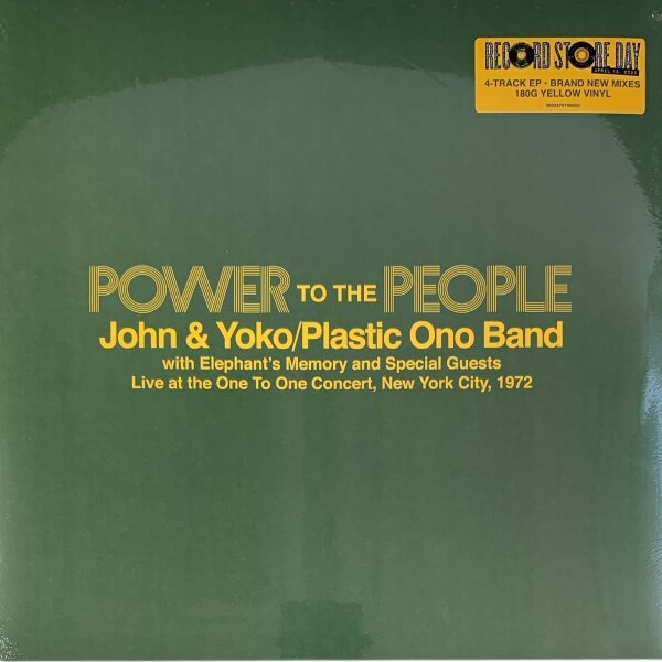 John & Yoko Yoko, The Plastic Ono Band, Elephants Memory - Power To The People - Live at the One To One Concert, New York City, 1972 [LP NEU] Mercury -7576665 | RSD 2025