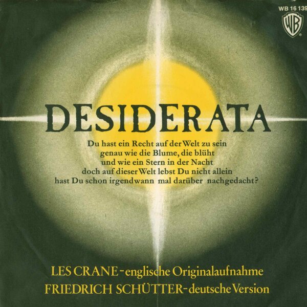 Desiderata - Les Crane / Friedrich Schütter [7 Vinyl Single] | WEA | VG+/VG
