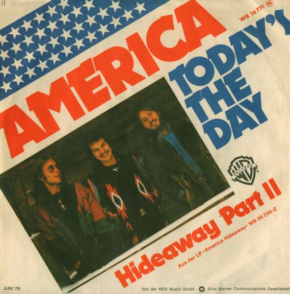 America - Todays The Day / Hideaway Part II [7 Vinyl Single] | WB Records | EX/VG
