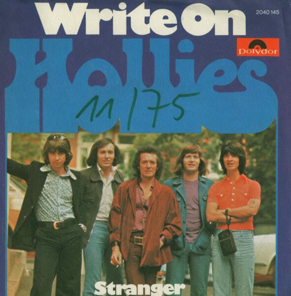 Hollies - Write On / Stranger [7 Vinyl Single] | Polydor | Mit Promo Sheet | EX/VG