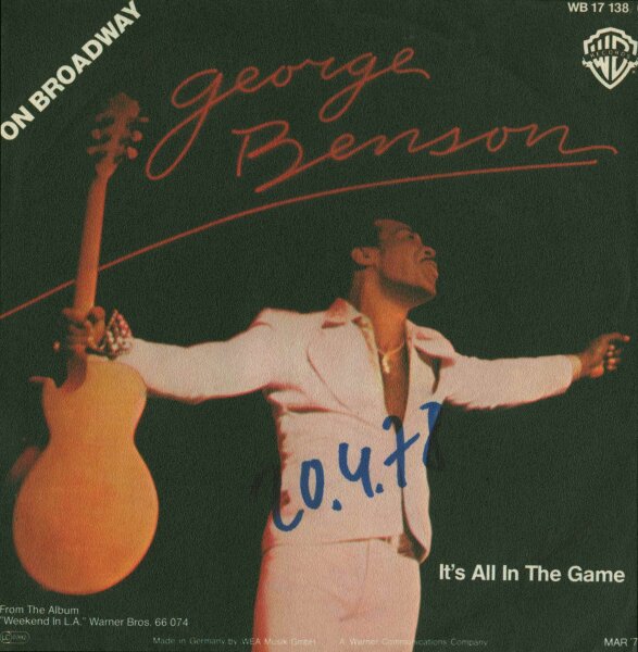 George Benson - On Broadway / Its All In The Game [7 Vinyl Single] | Warner Bros. Records | Promo Exemplar mit Info-Beilage | EX/VG+