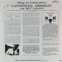 Cannonball Adderley With Milt Jackson - Things Are Getting Better [LP] | Riverside Records - 0902076 | Germany, 1982 | NM/VG+