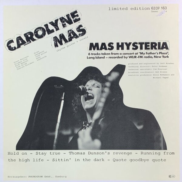 Carolyne Mas - Mas Hysteria [LP] | Phonogram - 6337 163 | Germany, 1984 | NM/VG+