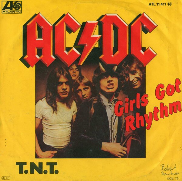 AC/DC - Girls Got Rhythm / T.N.T. [7 Vinyl Single] | Atlantic | Germany, 1976 | VG/VG-