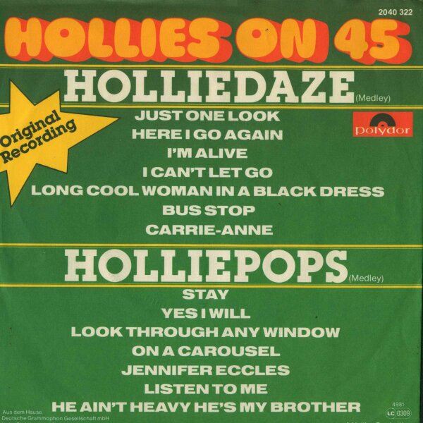 The Hollies - Hollies On 45 [7 Vinyl Single] | Polydor | Germany, 1981 | EX/EX
